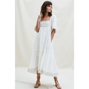 NEW Aspiga Gracie Embroidered Gauze Midi Dress in Julep